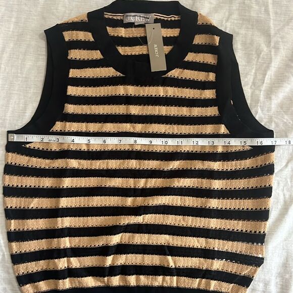 J. Crew Pointelle Knit Textured Tank Top Vest Lightweight Preppy Size Small - Picture 4 of 8